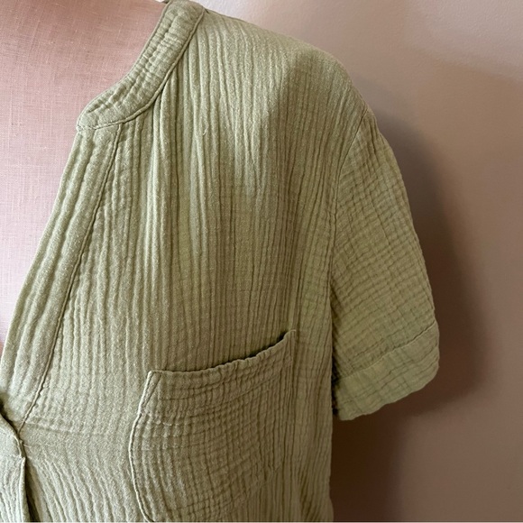 J. CREW V Neck Soft Gauze Popover Top Sagebrush T-Shirt - Picture 5 of 7